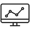 desktop monitor with increasing line graph representing services for QuickBooks